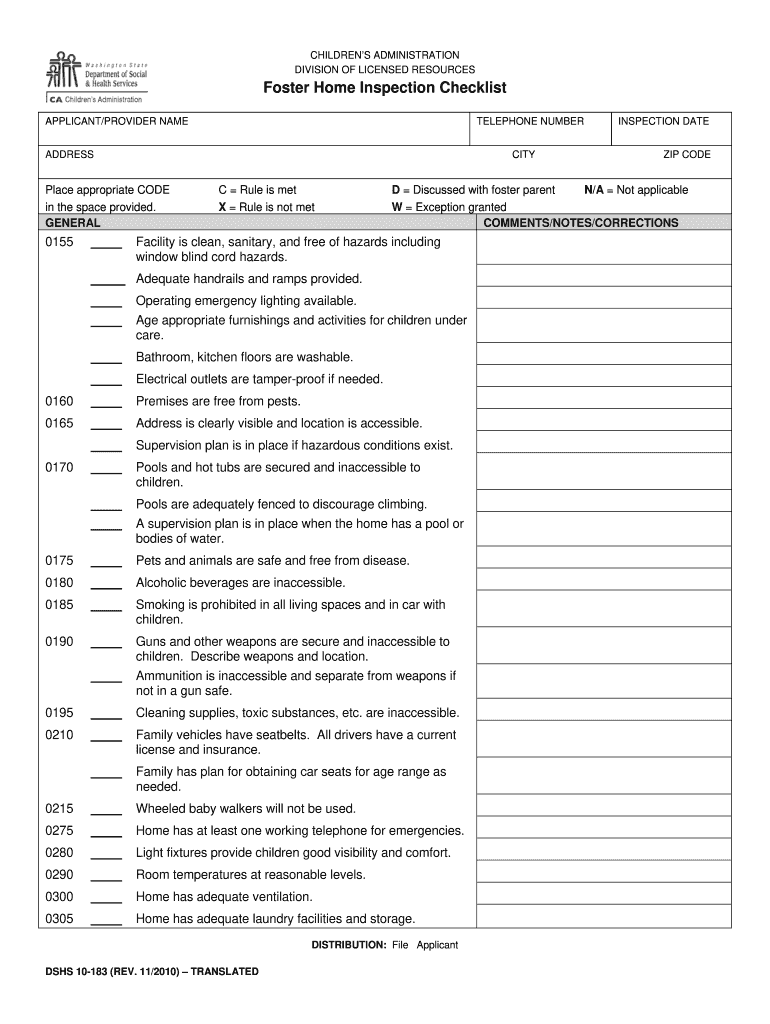 Cps Home Visit Checklist  Form