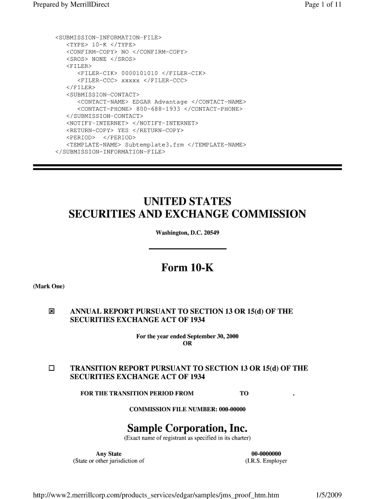 UNITED STATES SECURITIES and EXCHANGE MerrillDirect  Form