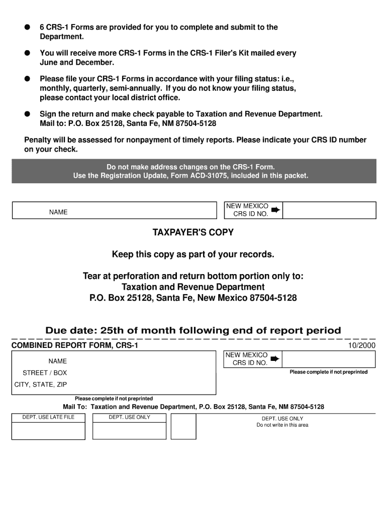  How to Fill Out a Crs 1 Form Online 2020