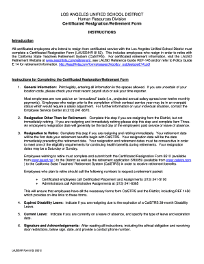 Lausd Hr 8152  Form