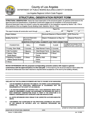  La County Structural Observation Form 2008