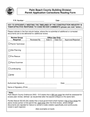 Permit Corrections  Form