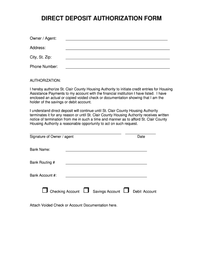 Direct Deposit Form Template from www.signnow.com