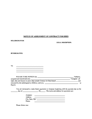 Notice of Assignment Template  Form