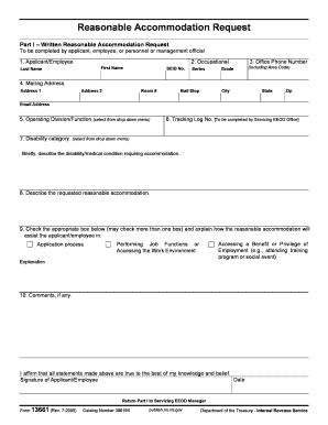 Irs Reasonable Accommodation Forms