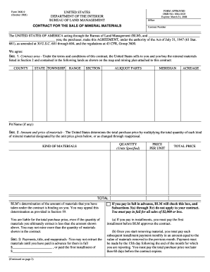 The UNITED STATES of AMERICA Acting through the Bureau of Land Management BLM, and  Form