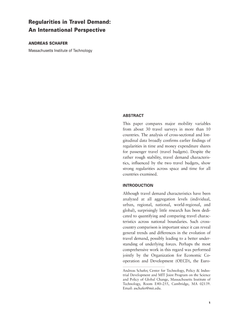 Regularities in Travel Demand National Transportation Library Ntl Bts  Form