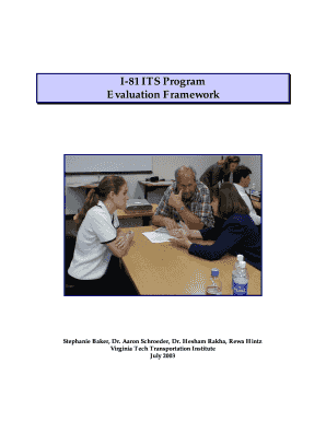 NTL Catalog I 81 ITS Program Evaluation Framework Ntl Bts  Form