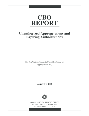 Appropriation Act Cbo  Form