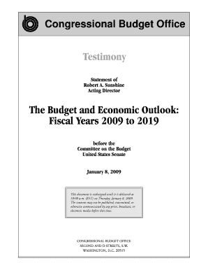 The Budget and Economic Outlook Congressional Budget Office Cbo  Form