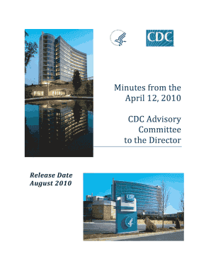CDC Advisory Committee Meeting Minutes April 12, CDC Advisory Committee Meeting Minutes April 12, Cdc  Form
