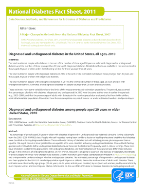 National Diabetes Fact Sheet,  Form