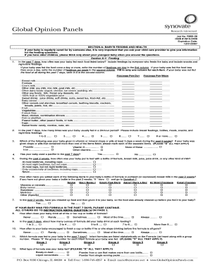 Job No R868 09 OMB # 0910 0558 Expiration Date 1231 SECTION a BABY S FEEDING and HEALTH If Your Baby is Regularly Cared for by S  Form