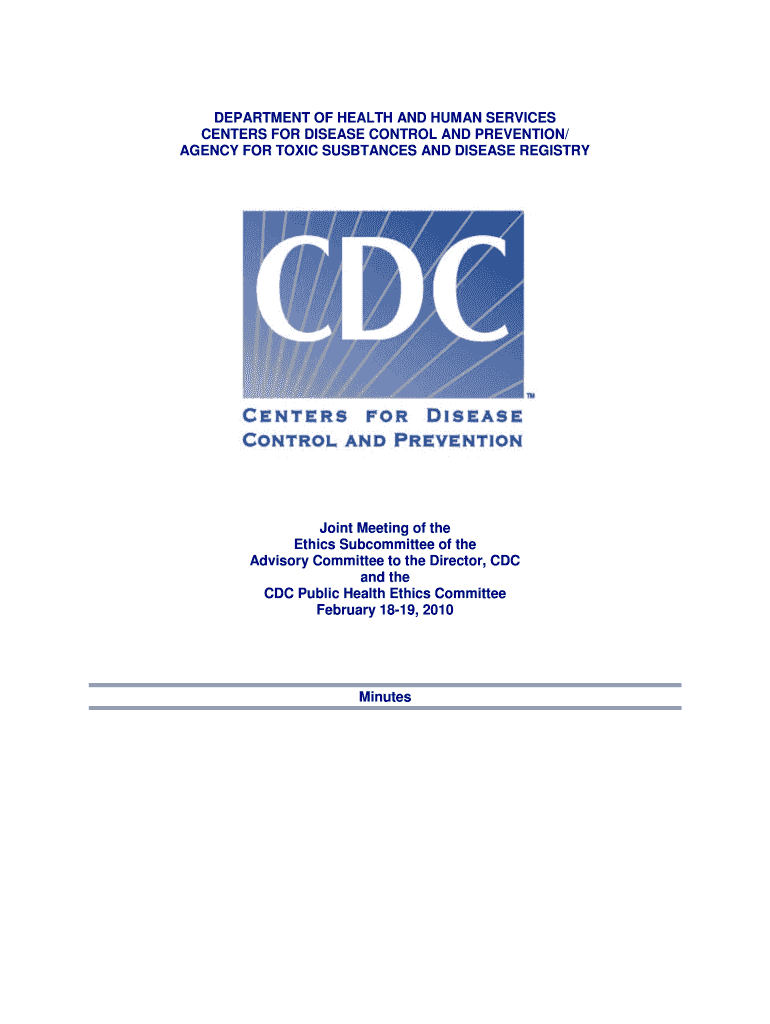 Joint CDC Ethics Committee Meeting Centers for Disease Control Cdc  Form