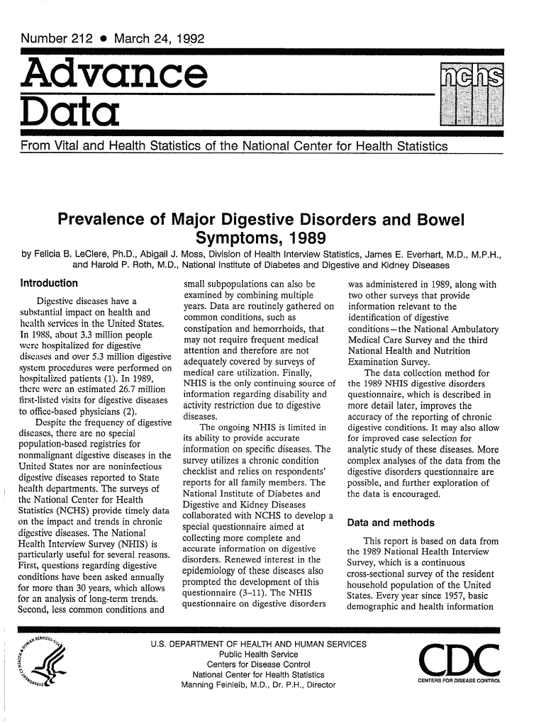 Of Major Digestive Disorders and Bowel  Form