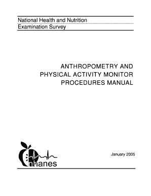 Anthropometry and Physical Activity Monitor Procedures Manual Cdc  Form