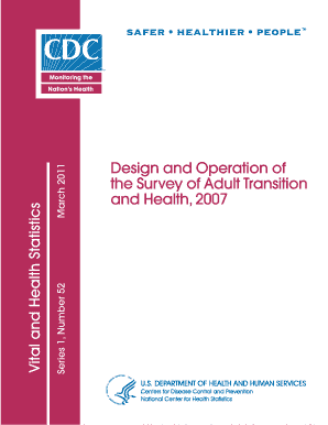 Vital and Health Statistics, Series 1, Number 52 3 Design and Operation of the Survey of Adult Transition and Health, Cdc  Form