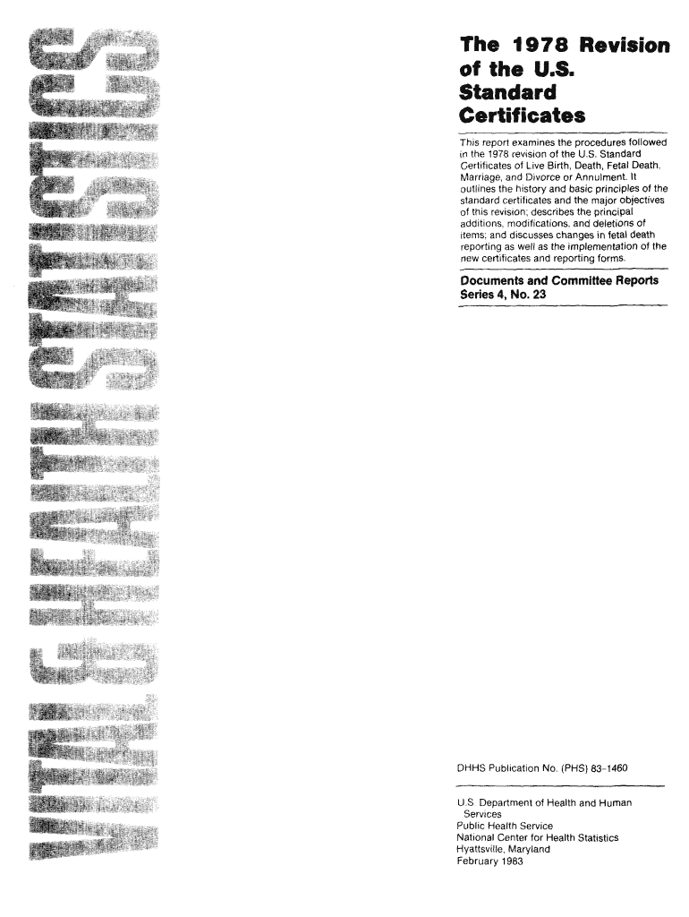 Vital and Health Statistcs; Series 4, No 23 283 Centers for Cdc  Form