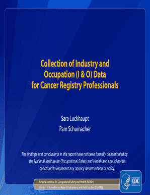 Collection and Use of Industry and Occupation Data Cdc  Form