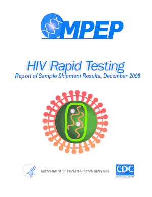 HIV 1 Rapid Testing MPEP December Report of Results Wwwn Cdc  Form