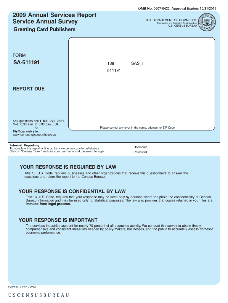 Greeting Card Publishers Www2 Census  Form