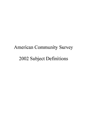 ACS Subject Definitions Subject Definitions Census  Form