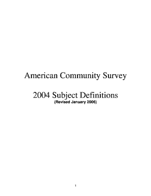 American Community Survey Subject Definitions Revised January 1 Table of Contents Housing Variables Census  Form