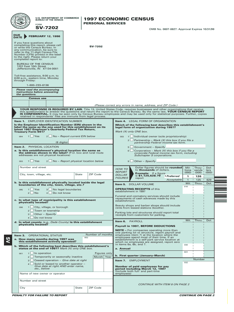 Toll Assistance, 800 a Census  Form