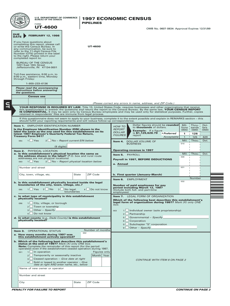 UT 4600 Census  Form