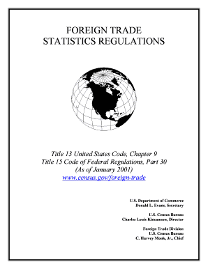 Foreign Trade Statistics Regulations Jan Rules Regarding Statistics of U S Foreign Trade Census  Form