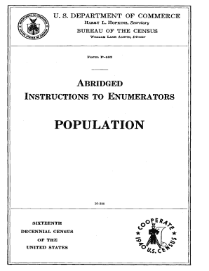 Abridged Instructions to Enumerators Population Census Gov  Form