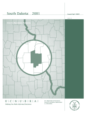 South Dakota Issued April CBP01 43 County Business Patterns U Census  Form