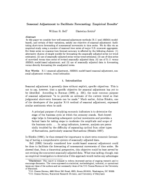 Seasonal Adjustment to Facilitate Forecasting Empirical Results  Form