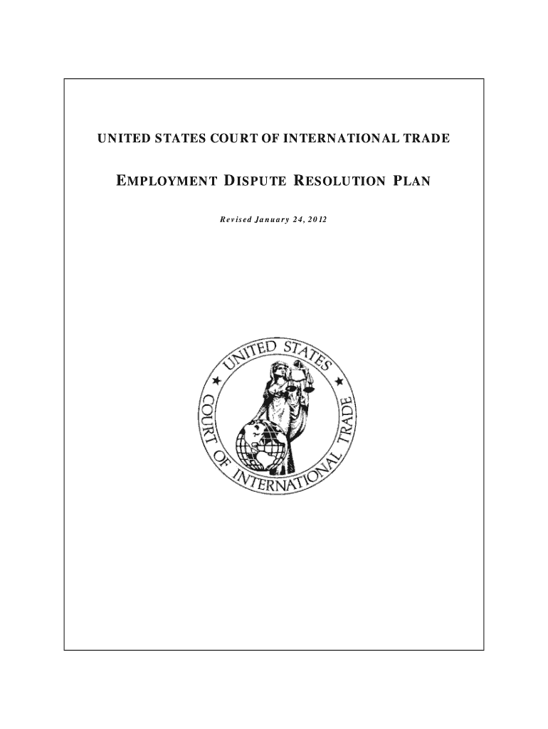 Employment Dispute Resolution Plan U S Court of International Trade Cit Uscourts  Form