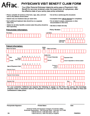 Aflac Physician Statement Form