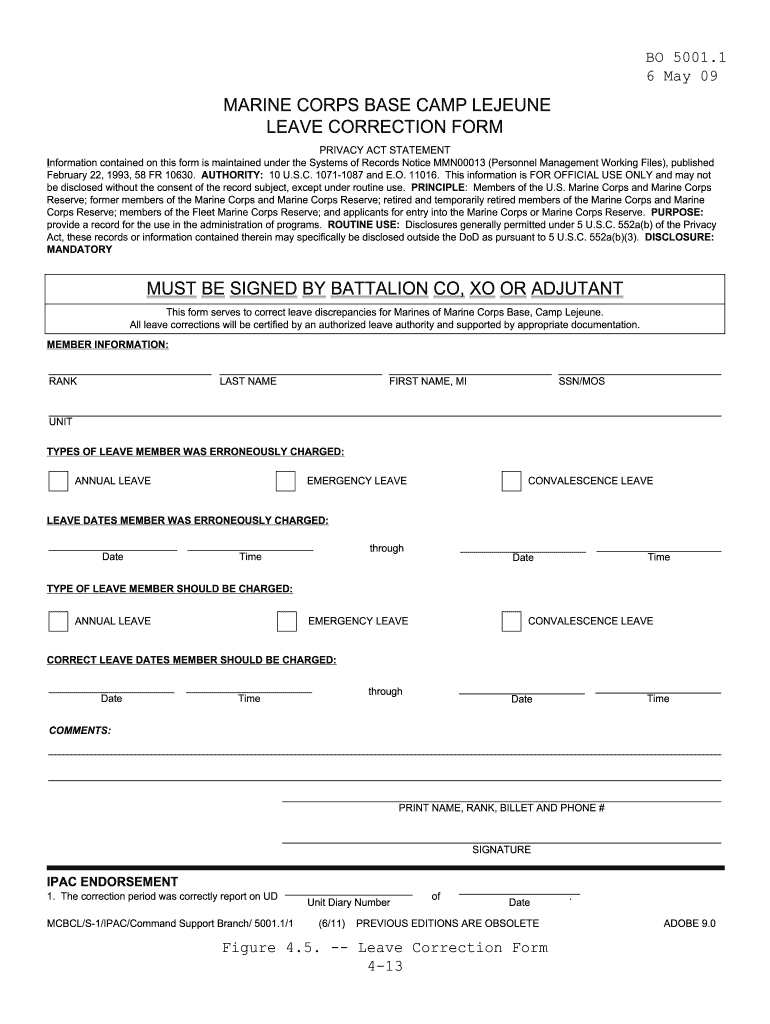 Usmc Leave and Liberty Request Form