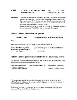 Access to Employer File at Csst  Form