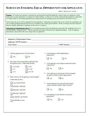 Survey on Ensuring Equal Opportunity for Applicants  Form