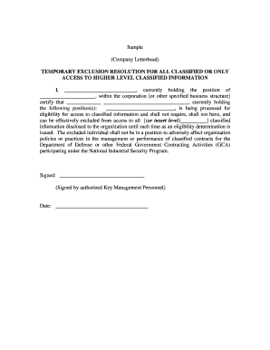 Dss Exclusion Resolution  Form