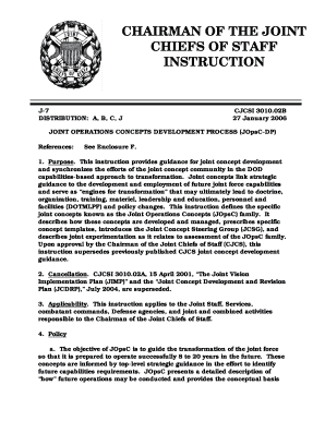 CJCSI 3010 02B, Joint Operations Concepts Development Process Dtic  Form