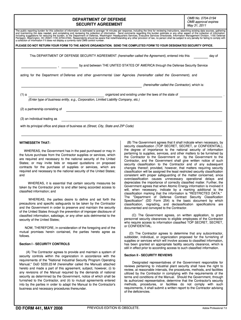 Dd441  Form