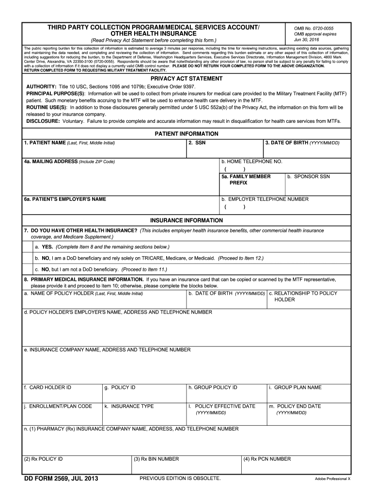Dd2569 Form Fill Out And Sign Printable Pdf Template Airslate Signnow