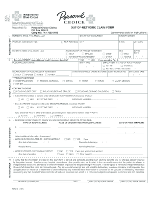  Ibx Personal Choice Claim Form 2004