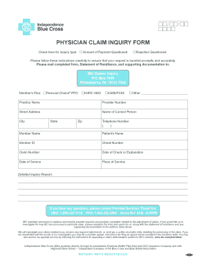 Claim Inquiry Form