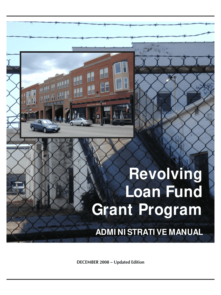 Revolving Loan Fund Administrative Manual Form