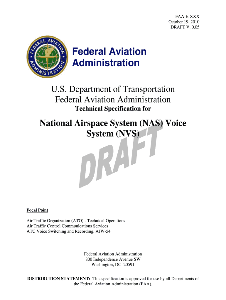 NVS Specification This is a Draft of New FAA Switch Specification  Faaco Faa  Form