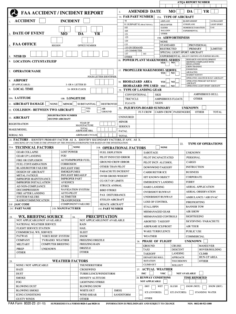  Faa Form 8020 23 2010-2024