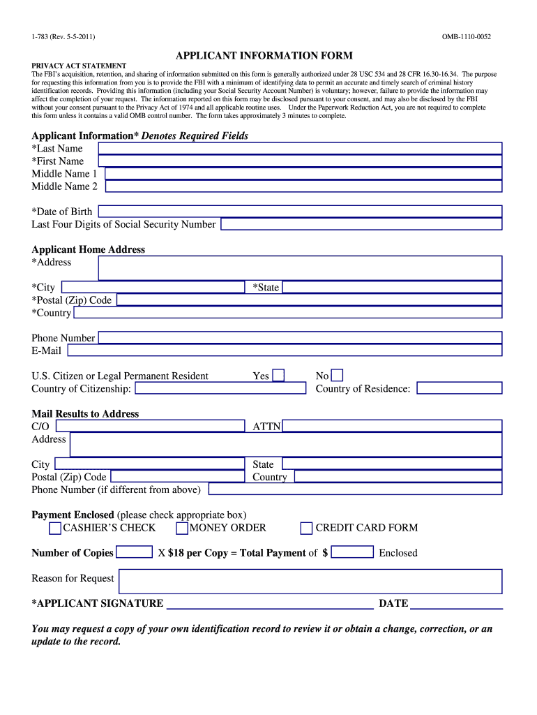  Omb 1110 0052 Form 2014