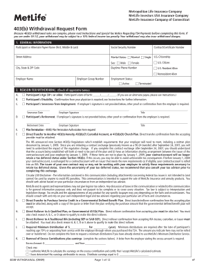 Metlife 403 B Withdrawal Request Form