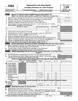 Form 4562 Depreciation and Amortization Irs